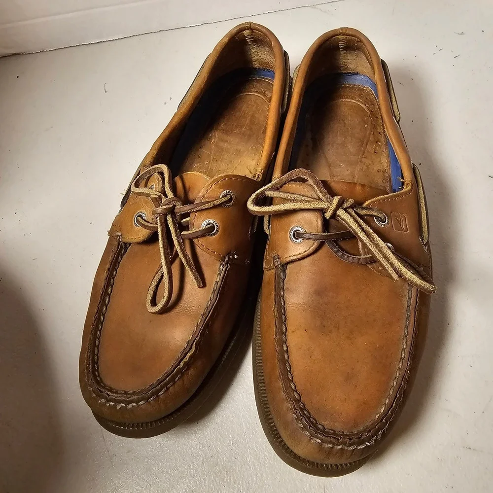 Sperry Top-Sider Mens 8.5M Authentic‎ Original Leather Boat Shoes Tan 0197640